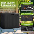 Greesum 40 Gallon Outdoor Deck Box, Resin Storage Chest, Dark Black - Image 2
