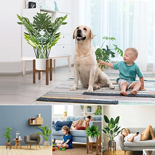 Rnined Adjustable Plant Stand Indoor, Bamboo Mid Century Modern Plants Stands - Image 6