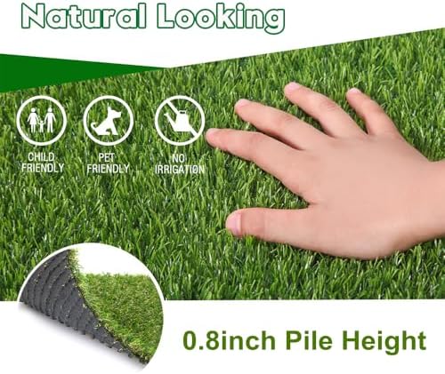 Artificial Grass Fake Grass Lawn Turf 4 ft x 31 ft, GL Realistic Synthetic Pet - Image 2