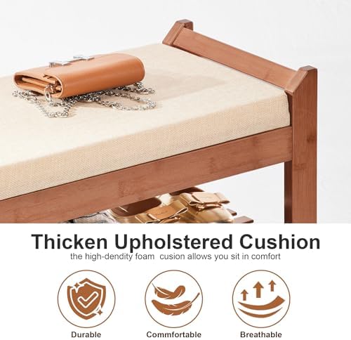 PETKABOO Shoe Rack Bench with Cushion 39.4“, Shoe Rack - Image 4