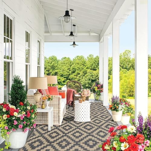 SAND MINE Reversible Mats, Plastic Straw Rug, Modern Area Rug, Large Floor Mat - Image 7