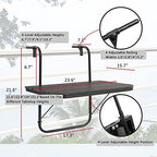 Balcony Railing Table Outdoor Hanging Folding Balcony Bar Table - Image 2