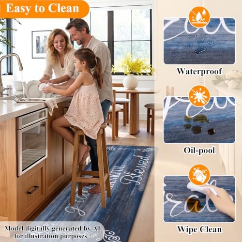 HEBE Anti Fatigue Kitchen Mat Set of 2, Cushioned Kitchen Mats - Image 6
