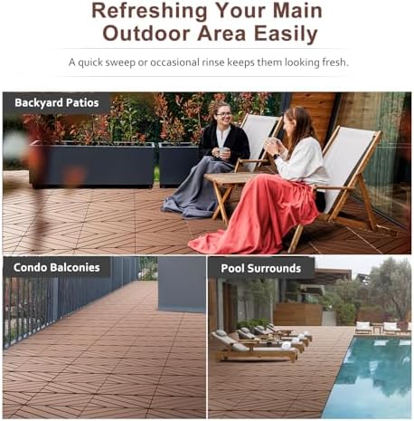 EchoDeck Interlocking Deck Tiles, 27 Pack Deck Tiles Interlocking Outdoor All - Image 5