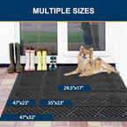 Smiry Front Door Mat Outside Entrance, Natural Rubber Doormat, 71x47 Inch - Image 2
