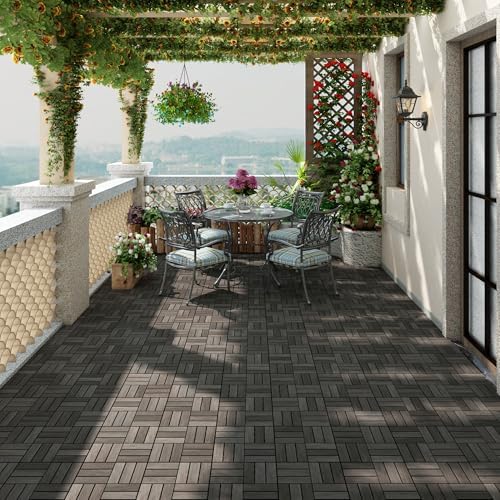 PrimeZone 54 PCS Solid Acacia Wood Interlocking Patio Deck Tiles Outdoor - Image 3