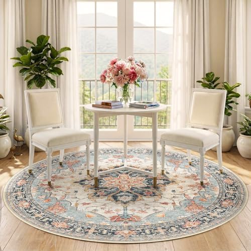 RELEANY Washable Area Rug, Round 5ft - Image 3