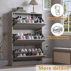 BORNOON Shoe Cabinet with Odor Control and Back Panels, Deodorizing Slim 3-Flip - Image 6