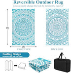 Bsmathom Waterproof Outdoor Rug 5'x8' Reversible Boho Plastic Straw Patio Deck - Image 2