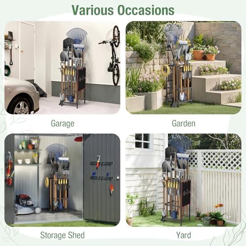 Garden Tool Organizer, Metal Yard Tool Organizer, Holds 50 Long-Handled - Image 6