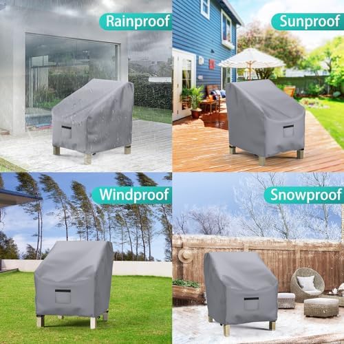 2 Pack Outdoor Patio Chair Covers Waterproof 29"Wx30"Dx36"H - Image 3
