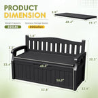 Greesum 80 Gallon Outdoor Storage Bench Deck Box - Image 3