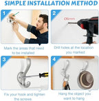 10 Pack Coat Hooks Wall Mount Heavy Duty Utility Retro Double Hooks - Image 5