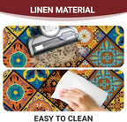 Boho Moroccan Tile Traditional Kitchen Rugs Set of 2 - Image 5
