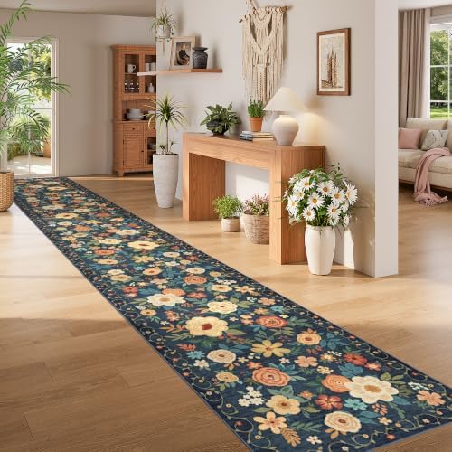 DUKINO 3x20 Runner Rug for Hallway, Floral Washable Runner Rug - Image 5