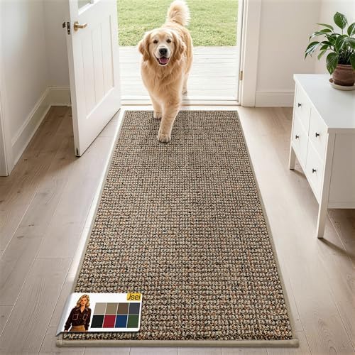 JSEI Dirt Trapper Door Mat 24" x 60", Non-Slip Washable Doormats by JSEI