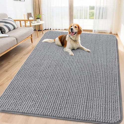 Smiry Dog Door Mat for Muddy Paws 71x46, Absorbent Low-Profile Doormats by Smiry