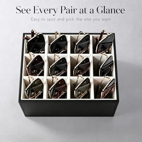 WOMACO Sunglasses Organizer, Velvet 12 Slots Glasses Display Tray, Desktop - Image 4