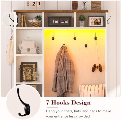 CSZZD Hall Tree with Bench & Entryway Coat Rack with Shoe Storage - Image 6