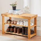 Pipishell 3 Tier Bamboo Shoe Rack Bench - Image 3