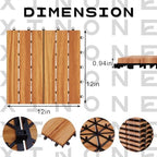 27Pcs Interlocking Deck Tiles, 12x12in Acacia Wood Flooring - Image 2