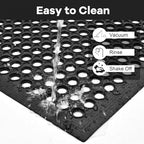 58" X 35" Rubber Mat with Drainage Black Anti-Slip Outdoor Door Mat - Image 6