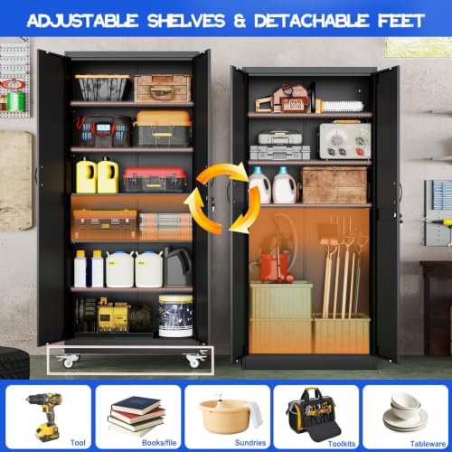 GAIOUS 74.8" Tall Metal Storage Cabinet - Image 6