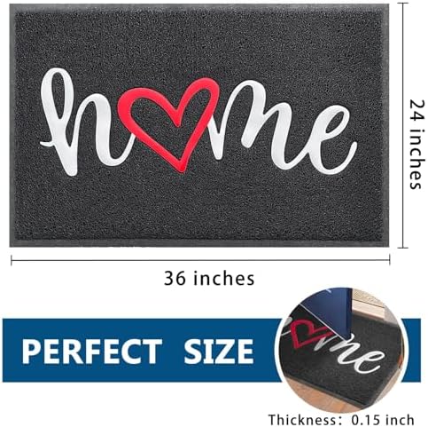 EARTHALL Door Mat Outside Inside Home Doormat, Durable Floor Mat Non Slip Mat - Image 2