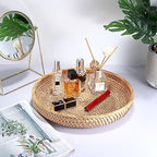 Hipiwe Rattan Key Basket Bowl for Entryway Table, 11.8" Large Wicker Tray - Image 7