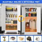 GAIOUS 61" Tall Kitchen Pantry Cabinet, Metal Storage Cabinet White Cupboard - Image 4