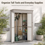 Ketive Outdoor Storage Cabinet, Fold-Down Shelf, 3 Shelves, 6 Hooks - Image 4