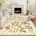 DUKINO 6x9 Area Rugs, Floral Washable Rug by DUKINO