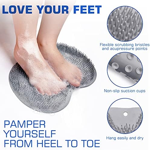 Shower Foot Scrubber Mat Back Washer Exfoliating Bath Wash Pad Wall Mounted - Image 2
