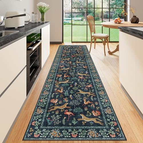 DUKINO 2.6x10 Washable Runner Rug Non Slip Animal Rug by DUKINO