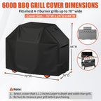 iCOVER Grill Cover 70 inch, BBQ Grill Cover - Image 2