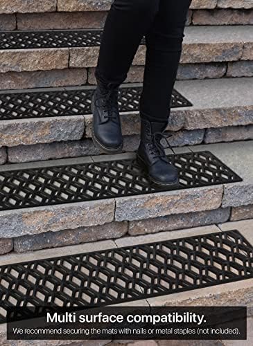 Rubber Stair Treads Non-Slip Outdoor 35”x10” – Hexagon Anti-Slip Step Mat - Image 4