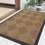 Smiry Front Door Mat Outside Entrance, Natural Rubber Doormat, 35x23 Inch by Smiry
