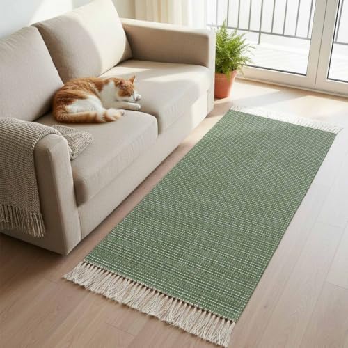 Kitchen Rug Runner 2'x 5', Modern Aesthetics Luxury Print Reversible Low-Pile by Debedcor
