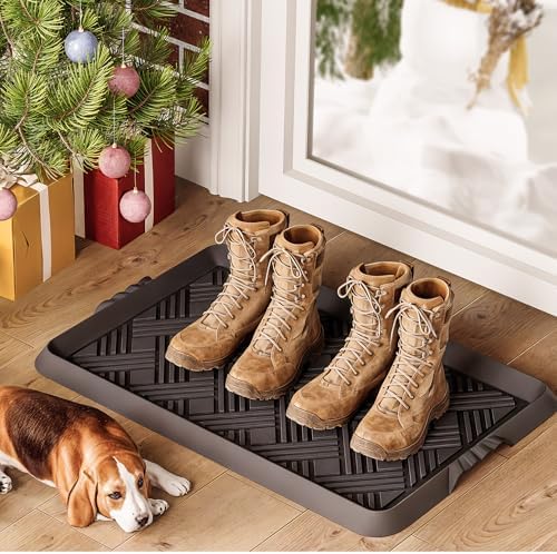 Rubber Boot Tray, Shoe Trays for Entryway, Versatile Boot Mat Tray by Unknown