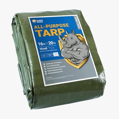 GUARD SHIELD Heavy Duty Tarp 16x20 Feet Green Multi Purpose Thick Waterproof by GUARDSHIELD