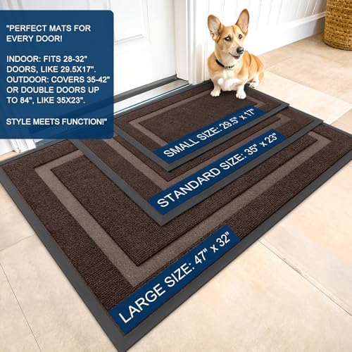 OLANLY Front Door Mat Outside 71x47, All-Season Heavy-Duty Rubber Doormat - Image 2