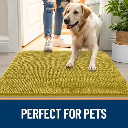 OLANLY Dog Door Mat for Muddy Paws 24x16, Super Absorbent Chenille Mud Mat - Image 6