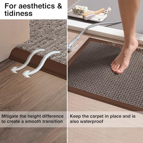 Carpet Edge Trim Binding Rug Protector Thin Rugs Deep Brown 6.6FT - Image 3