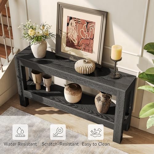 LITTLE TREE 63-Inch Black Console Table - Image 6