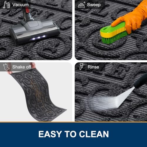 Smiry Front Door Mat Outside Entrance, Low Profile Rubber Doormat - Image 7