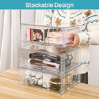Vtopmart 2 Pack Large Clear Stackable Plastic Storage Drawers - Image 2