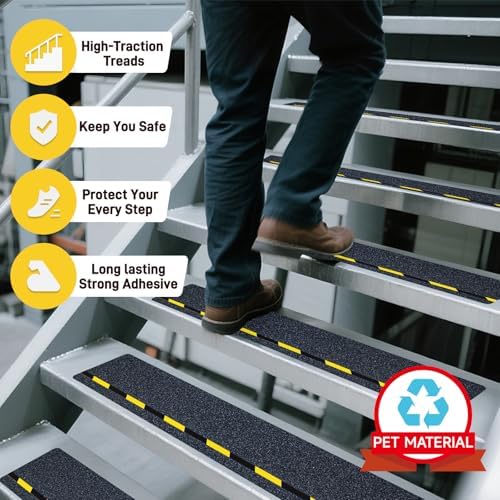 LifeGrip Reflective Anti Slip Stair Treads 6"x28" 10-Pack - Image 3