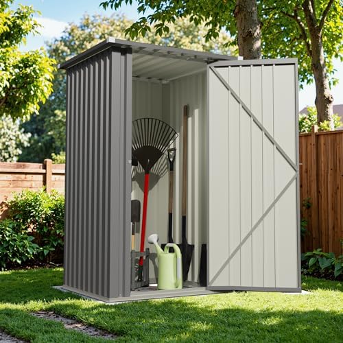 Devoko 3x3 FT Outdoor Storage Shed, Small Garden Tool Shed - Image 2