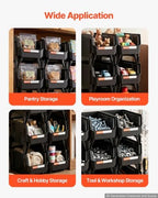VEVOR Plastic Stackable Storage Bins, 10.9 x 5.5 x 5.1 inch, Plastic Containers - Image 3