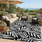 Smiry Outdoor Rug 6x9 ft Waterproof Reversible Leaf Mat by Smiry